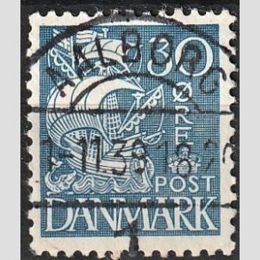 FRIM�RKER DANMARK | 1934 - AFA 215 - Karavel 30 �re bl� Type I - Pragt Stemplet 