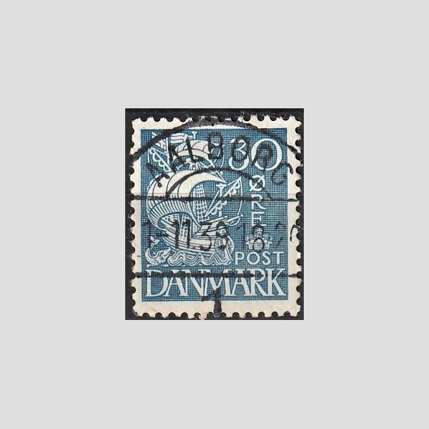 FRIMRKER DANMARK | 1934 - AFA 215 - Karavel 30 re bl Type I - Pragt Stemplet "AALBORG"