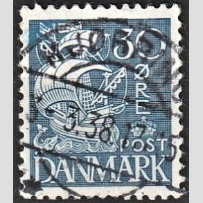 FRIM�RKER DANMARK | 1934 - AFA 215 - Karavel 30 �re bl� Type I - Lux Stemplet 