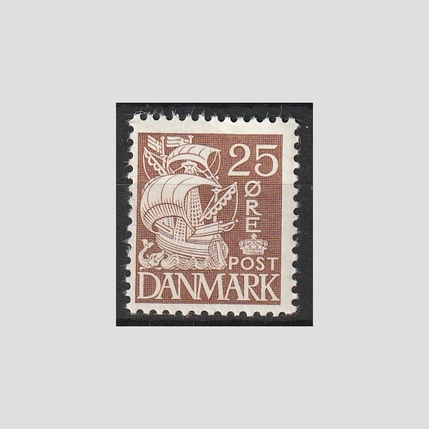 FRIMRKER DANMARK | 1937-40 - AFA 214a - Karavel 25 re brun Type II - Postfrisk