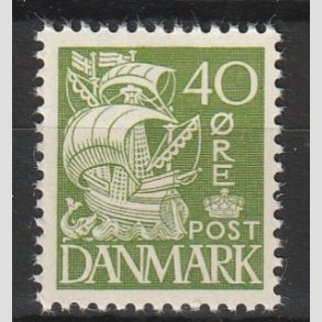 FRIMRKER DANMARK | 1937-40 - AFA 208a - Karavel 40 re grn Type II - Postfrisk