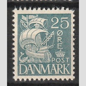 FRIMRKER DANMARK | 1933 - AFA 205 - Karavel 25 re bl Type I - Postfrisk (OBS: Kort tak N)