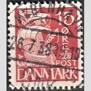 FRIM�RKER DANMARK | 1937-40 - AFA 203a - Karavel 15 �re r�d Type II - Lux Stemplet 