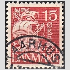 FRIM�RKER DANMARK | 1937-40 - AFA 203b - Karavel 15 �re r�d Type II - Lux Stemplet 