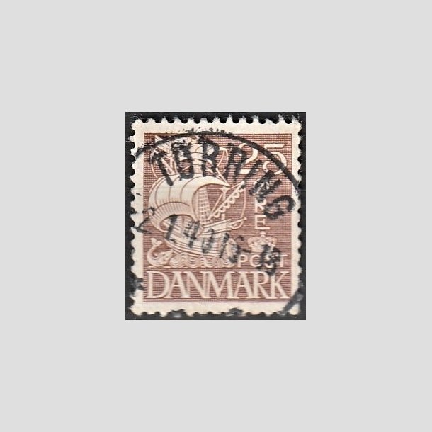 FRIMRKER DANMARK | 1934 - AFA 214 - Karavel 25 re brun Type I - Lux Stemplet "TRRING"