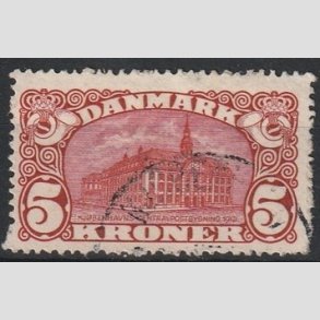 FRIM�RKER DANMARK | 1912 - AFA 67 - 5 Kr. Posthus - Stemplet