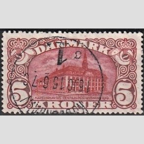 FRIM�RKER DANMARK | 1915 - AFA 81 - 5 Kr. Posthus - Stemplet