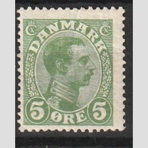 FRIMRKER DANMARK | 1913 - AFA 68 - Chr. X 5 re grn (PF) - Postfrisk