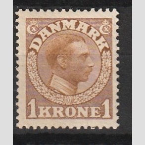 FRIMRKER DANMARK | 1913 - AFA 75 - Chr. X 1 Kr. gulbrun - Ubrugt