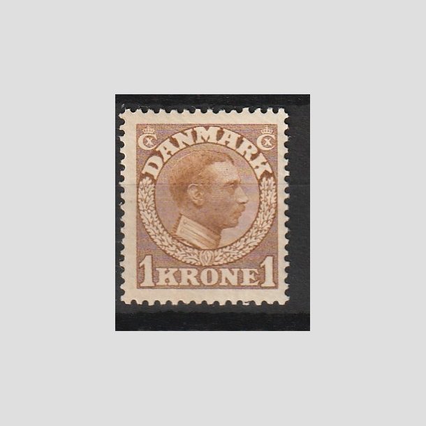 FRIMRKER DANMARK | 1913 - AFA 75 - Chr. X 1 Kr. gulbrun - Ubrugt