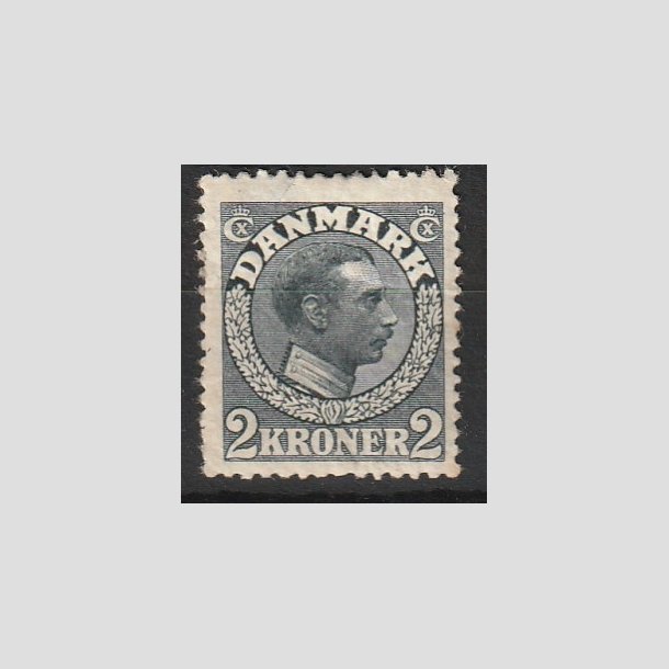 FRIMRKER DANMARK | 1913 - AFA 76 - Chr. X 2 Kroner skifergr - Ubrugt