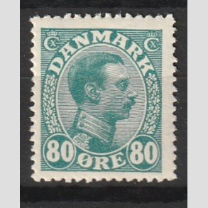 FRIMRKER DANMARK | 1915 - AFA 84 - Chr. X 80 re blgrn - Ubrugt