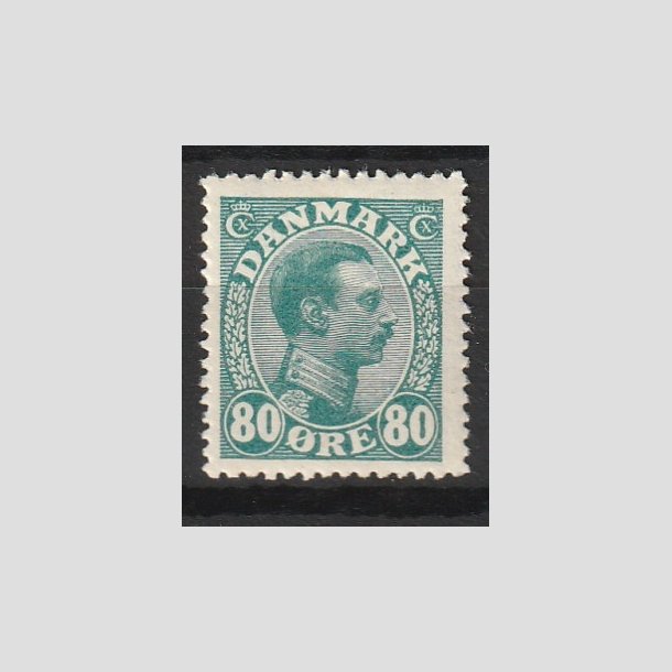 FRIMRKER DANMARK | 1915 - AFA 84 - Chr. X 80 re blgrn - Ubrugt