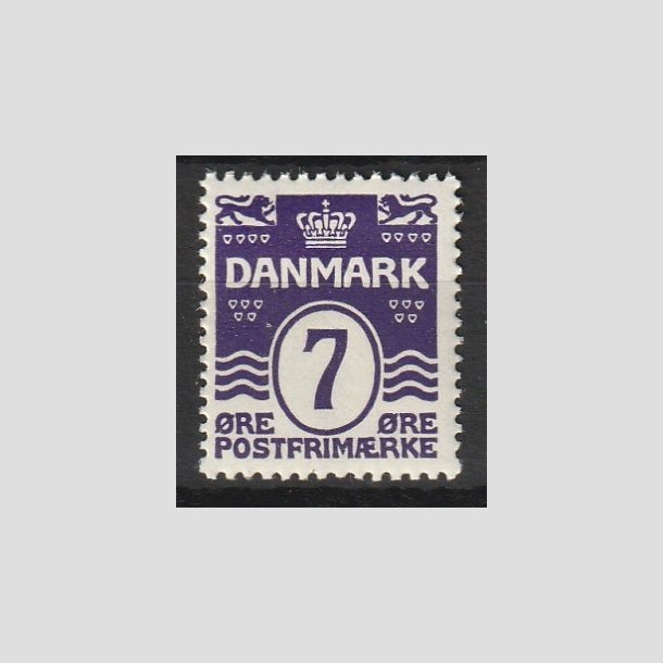 FRIMRKER DANMARK | 1930 - AFA 184 - Blgelinie 7 re violet - Postfrisk