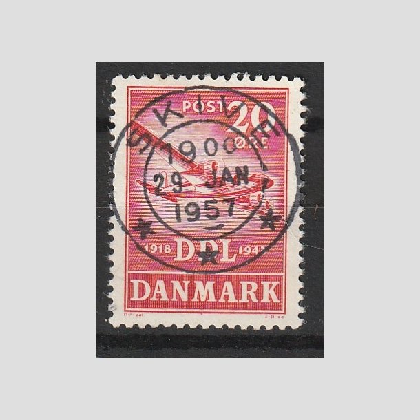 FRIMRKER DANMARK | 1943 - AFA 282 - Luftfart 25 r 20 re rd - Pragt Stemplet "SKIVE"