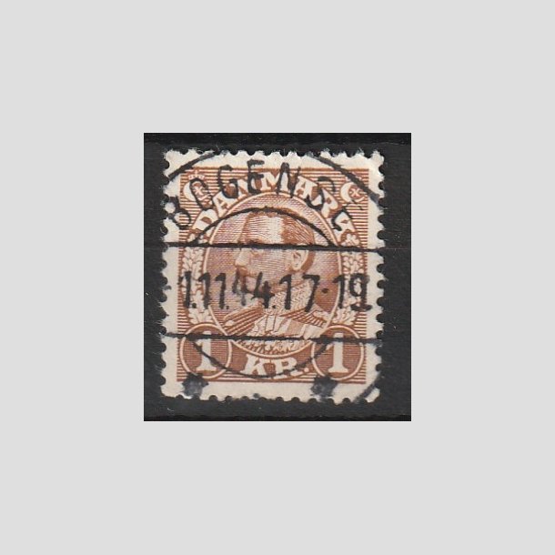 FRIMRKER DANMARK | 1934 - AFA 211 - Chr. X 1 Kr. brun - Pragt Stemplet "BOGENSE"