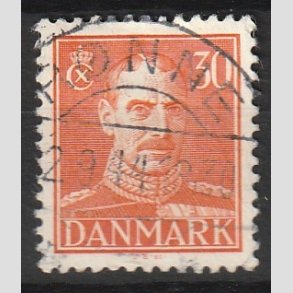 FRIMRKER DANMARK | 1942-44 - AFA 278 - Chr. X 30 re orange - Lux Stemplet 