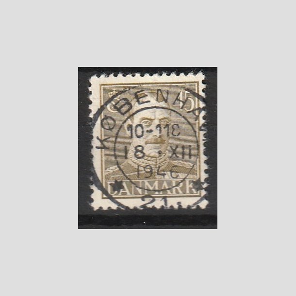 FRIMRKER DANMARK | 1946 - AFA 296 - Chr. X 45 re oliven - Lux Stemplet "KBENHAVN"