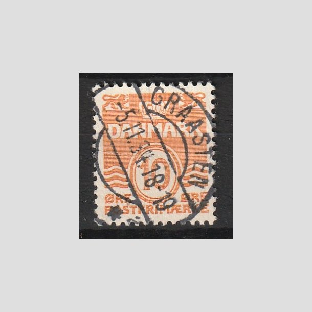 FRIMRKER DANMARK | 1933 - AFA 202 - Blgelinie 10 re orange type IA - Lux Stemplet "GRAASTEN"