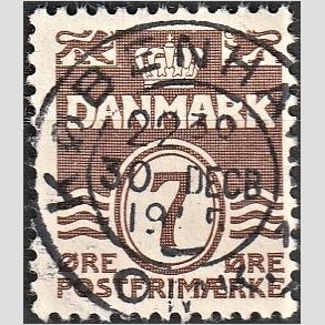 FRIM�RKER DANMARK | 1940 - AFA 255 - B�lgelinie 7 �re brun - Lux Stemplet 