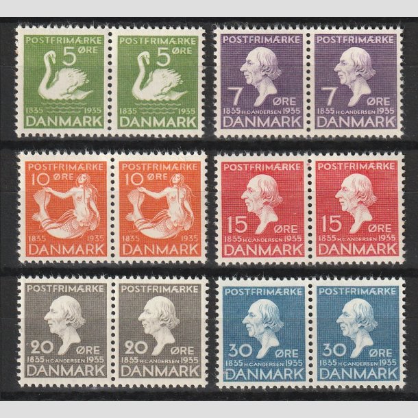 FRIMRKER DANMARK | 1935 - S - AFA 223-238 - H. C. Andersen mindeudgave komplet i par - Postfrisk