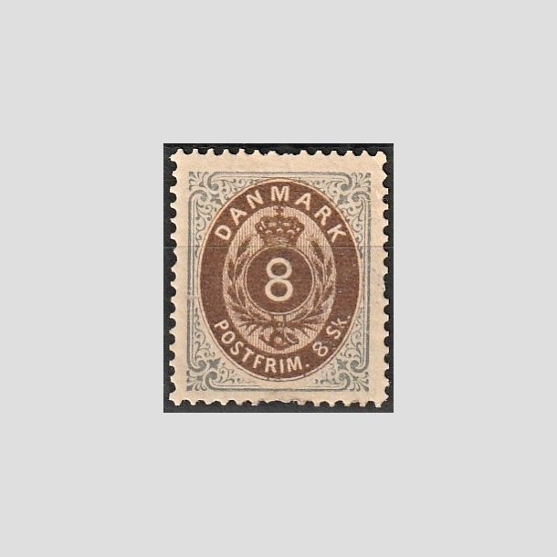FRIMRKER DANMARK | 1871-74 - AFA 19 - 8 Skilling gr/brun - Postfrisk!