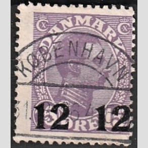 FRIMRKER DANMARK | 1926 - AFA 159 - 12 12/15 re violet Chr. X provisorier - Pragt Stemplet 
