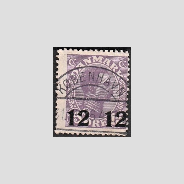 FRIMRKER DANMARK | 1926 - AFA 159 - 12 12/15 re violet Chr. X provisorier - Pragt Stemplet "KBENHAVN"
