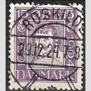 FRIM�RKER DANMARK | 1924 - AFA 137 - Postjubil�um 15 �re violet - Lux Stemplet 