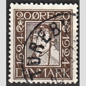 FRIM�RKER DANMARK | 1924 - AFA 141 - Postjubil�um 20 �re brun - Lux Stemplet 
