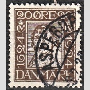 FRIM�RKER DANMARK | 1924 - AFA 141 - Postjubil�um 20 �re brun - Lux Stemplet 