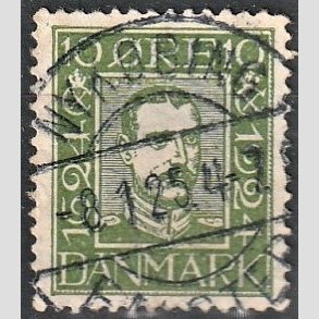 FRIM�RKER DANMARK | 1924 - AFA 132 - Postjubil�um 10 �re gr�n - Lux Stemplet 