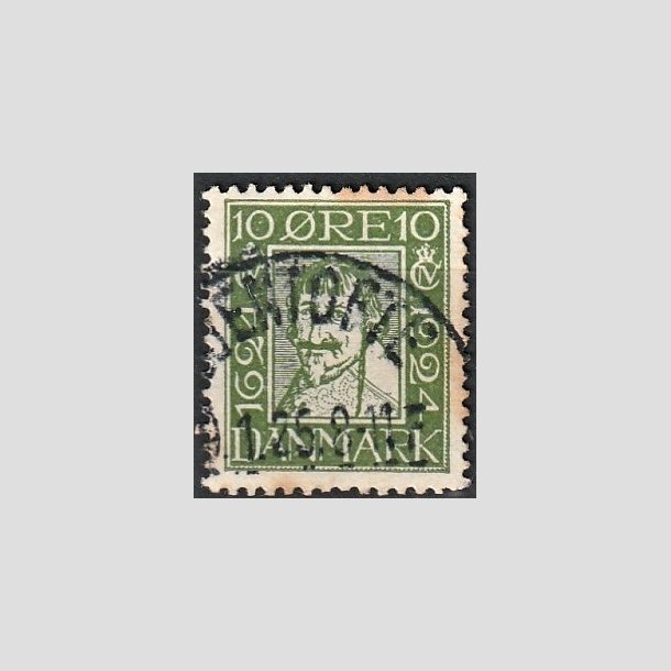 FRIMRKER DANMARK | 1924 - AFA 133 - Postjubilum 10 re grn - Lux Stemplet "GJENTOFTE"