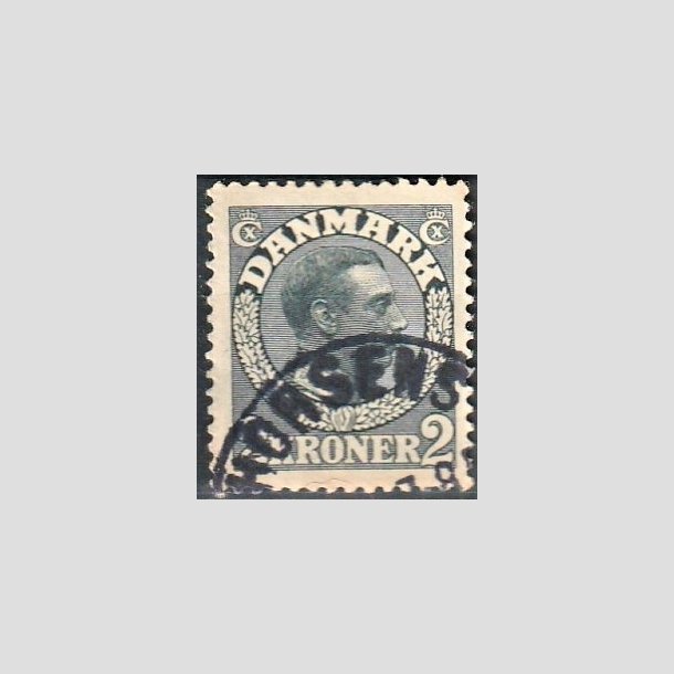 FRIMRKER DANMARK | 1913 - AFA 76 - Chr. X 2 Kroner skifergr - Lux Stemplet "HORSENS"