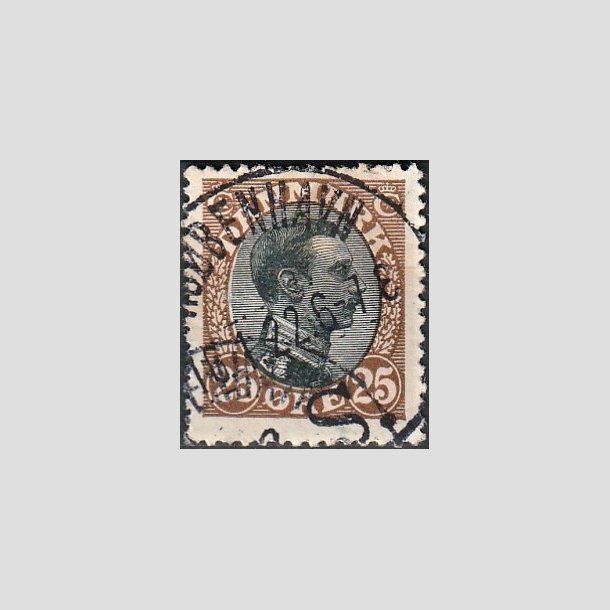 FRIMRKER DANMARK | 1918-20 - AFA 101 - Chr. X 25 re brun/sort - Stemplet "KJBENHAVN"