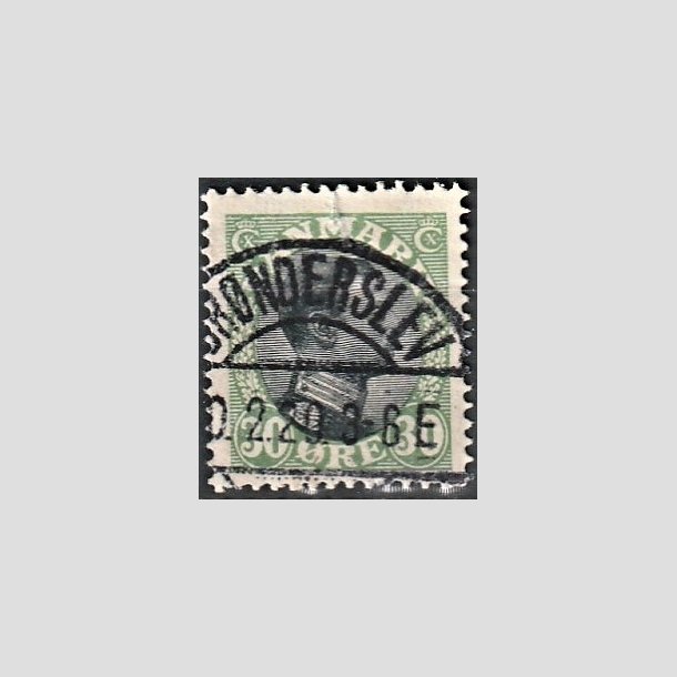 FRIMRKER DANMARK | 1918-20 - AFA 103 - 1K - Chr. X 30 re grn/sort - Pragt Stemplet "BRNDERSLEV"