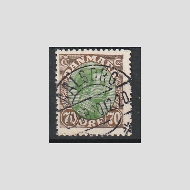 FRIMRKER DANMARK | 1918-20 - AFA 108 - Chr. X 70 re brun/grn - Lux Stemplet "AALBORG"