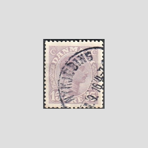 FRIMRKER DANMARK | 1913 - AFA 70a - Chr. X 15 re matlilla - Stemplet "NYKJBING"