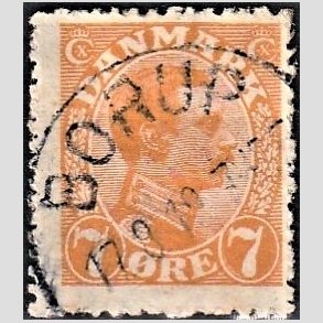 FRIMRKER DANMARK | 1918-20 - AFA 098 - Chr. X 7 re orange - Lux Stemplet 