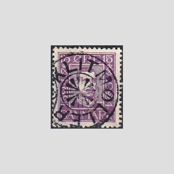 FRIMRKER DANMARK | 1924 - AFA 136 - Postjubilum 15 re violet - Lux Stemplet "KLITMLLER"