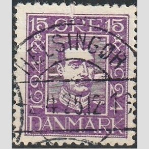 FRIM�RKER DANMARK | 1924 - AFA 136 - Postjubil�um 15 �re violet - Lux Stemplet 