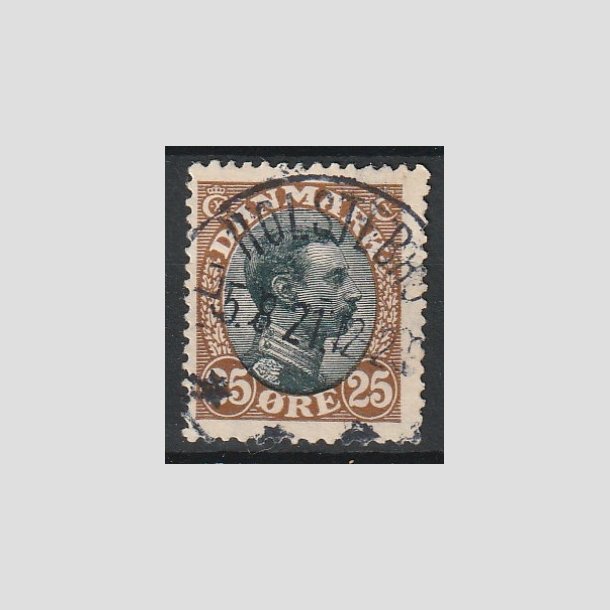 FRIMRKER DANMARK | 1918-20 - AFA 101 - Chr. X 25 re brun/sort - Lux Stemplet "HOLSTEBRO"