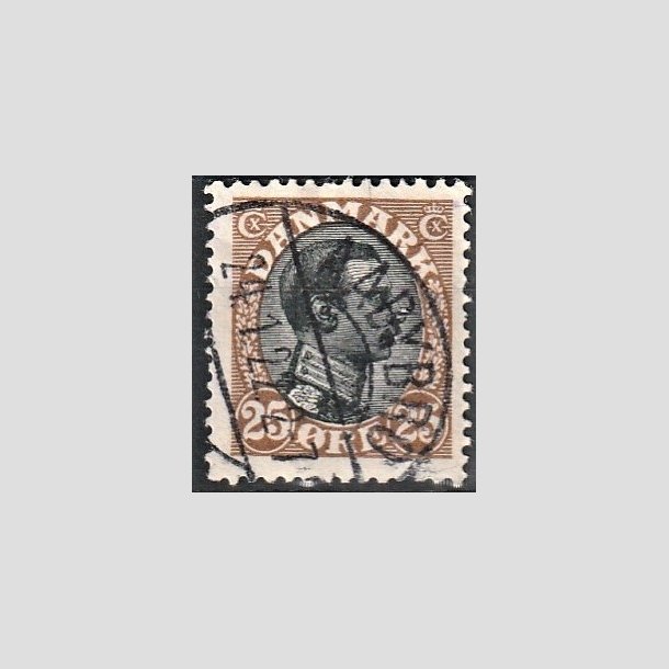 FRIMRKER DANMARK | 1918-20 - AFA 101 - Chr. X 25 re brun/sort - Stemplet "AABYBRO"