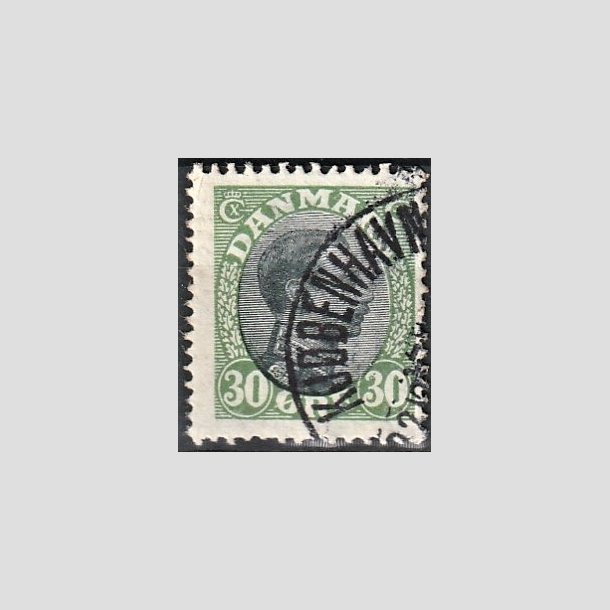 FRIMRKER DANMARK | 1918-20 - AFA 103 - 2K - Chr. X 30 re grn/sort - Lux Stemplet "KJBENHAVN"