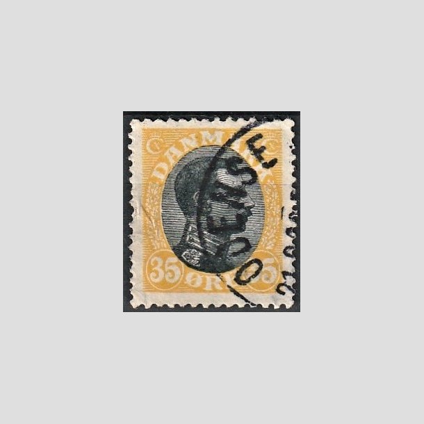 FRIMRKER DANMARK | 1918-20 - AFA 104 - Chr. X 35 re gul/sort - Stemplet "ODENSE"