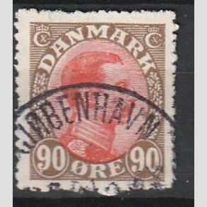 FRIMRKER DANMARK | 1918-20 - AFA 109 - Chr. X 90 re brun/rd - Lux Stemplet 