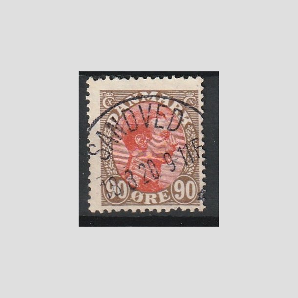 FRIMRKER DANMARK | 1918-20 - AFA 109 - Chr. X 90 re brun/rd - Lux Stemplet "SANDVED"