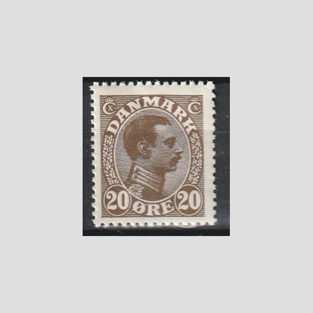 FRIMRKER DANMARK | 1921-22 - AFA 125 - Chr. X 20 re brun - Postfrisk