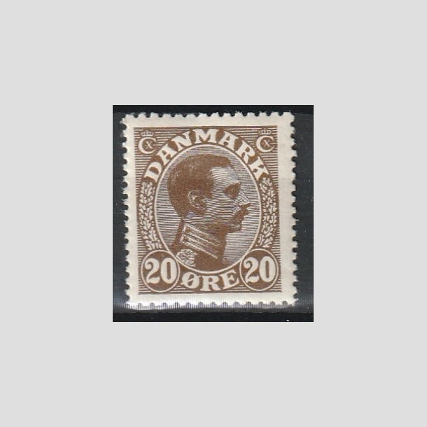 FRIMRKER DANMARK | 1921-22 - AFA 125 - Chr. X 20 re brun - Postfrisk