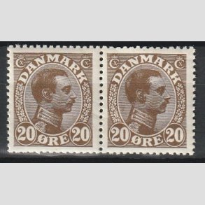 FRIMRKER DANMARK | 1921-22 - AFA 125 - Chr. X 20 re brun i par - Postfrisk